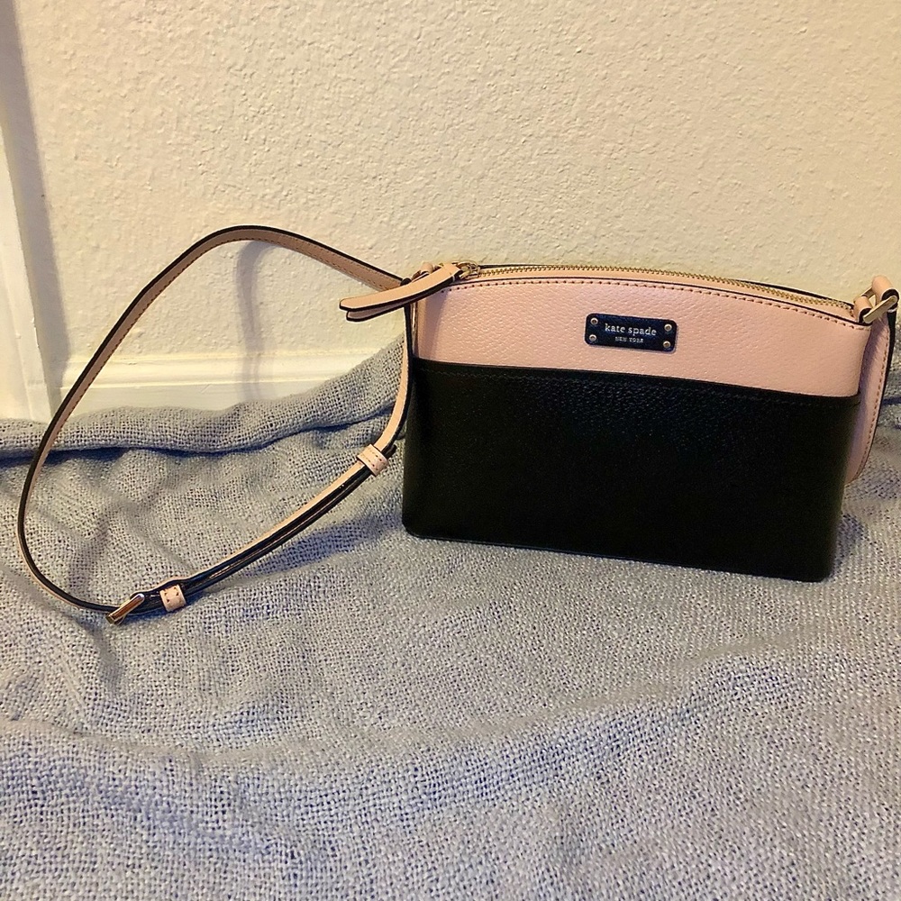 Kate Spade Jeanne Cross Body Purse Pale Pink and Black
